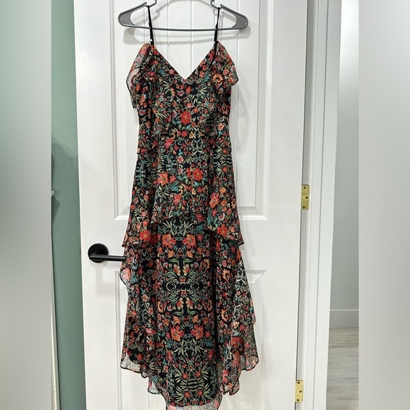 NWOT Adelyn Rae Black Floral Midi Dress - Picture 1 of 8